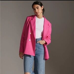 I am selling a barley used, bright pink, Anthropology blazer!